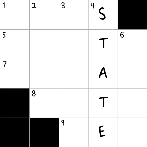 5-Across or 8-Across, if you change the T's in this answer
