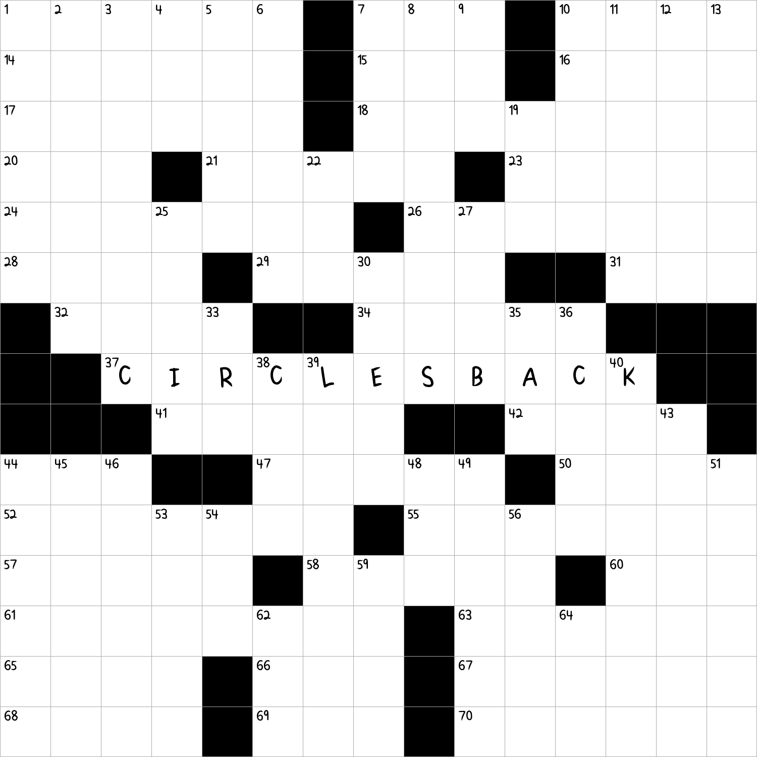 Brings up a prior topic … or a hint to making sense of the answers to this puzzle's starred clues
